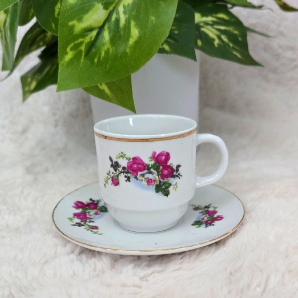Vintage Demitasse Tea Cup & Saucer Set